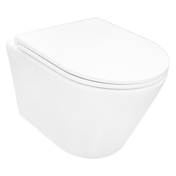 Унитаз подвесной безободковый Azario VELA AZ-2480 с тонкой крышкой микролифт (Система смыва торнадо) - фото 4