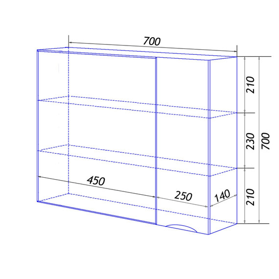 Зеркало-шкаф Loranto Santorini 70 см CS00086968 R, белый глянцевый - фото 7
