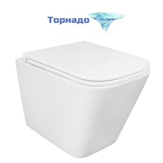 Унитаз подвесной безободковый Azario PRO PRO-0002 с тонкой крышкой микролифт - фото 