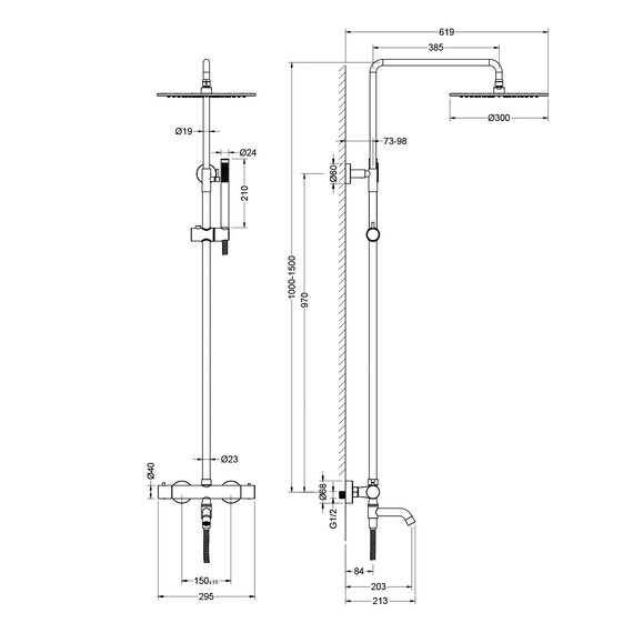 Душевая стойка для ванны с термостатом Timo Saona SX-2380/19, розовое золото - фото 4