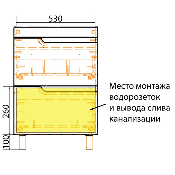 Тумба напольная с раковиной Azario Kantri 60/2H 60 см CS00097250 - фото 10