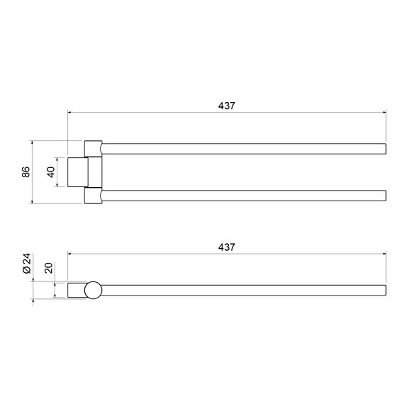 Держатель для полотенца Timo Luiro 18559/18, цвет чёрное золото - фото 2