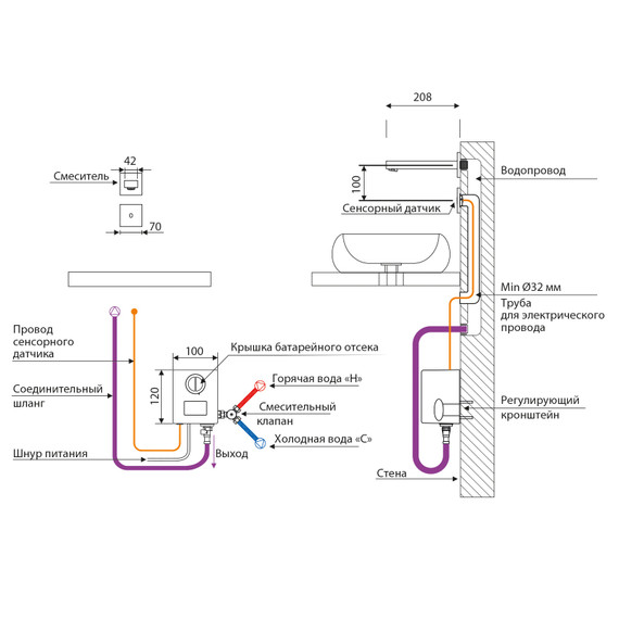 Смеситель для раковины сенсорный Timo Selene 2073/16SM, белый матовый - фото 3