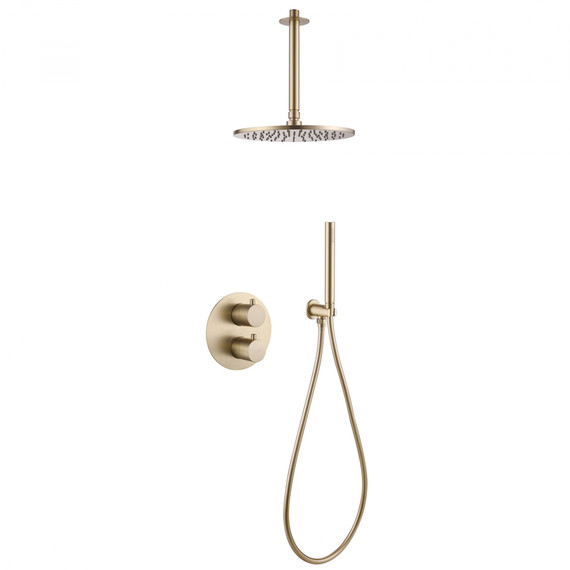 Душевая система для душа Abber Wasser Kreis AF8121G (со скрытой частью) золото матовое - фото 