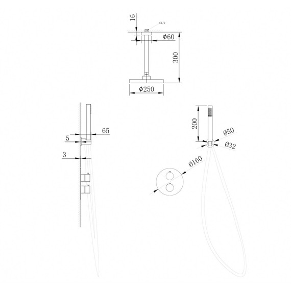 Душевая система для душа Abber Wasser Kreis AF8121NG (со скрытой частью) никель - фото 4