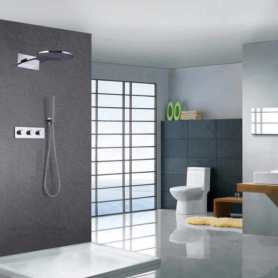 Душевая система для душа с термостатом Abber Wasser Kreis AF8151 (со скрытой частью) хром - фото 2