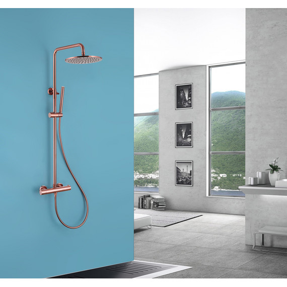 Душевая стойка с термостатом Abber Wasser Kreis AF8160RGL, розовое золото - фото 2