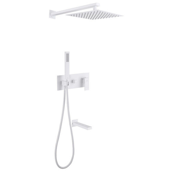Душевая система для ванны Abber Daheim AF8217W (со скрытой частью) белый матовый - фото 