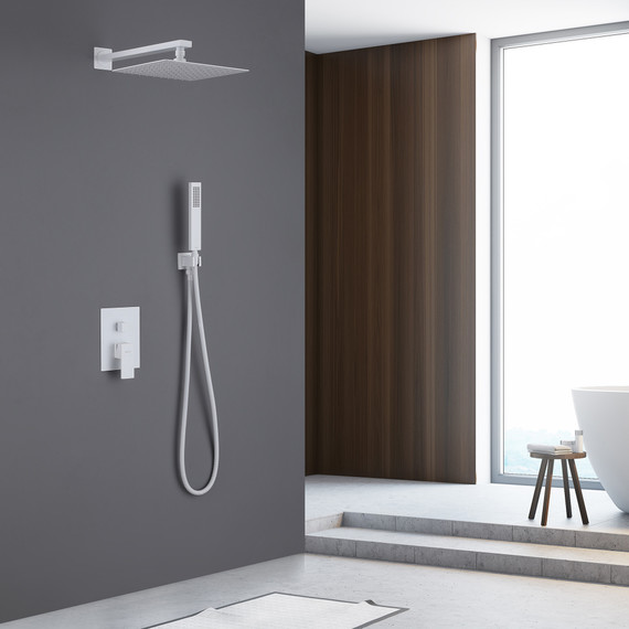 Душевая система для душа Abber Daheim AF8219W (со скрытой частью) белый матовый - фото 2