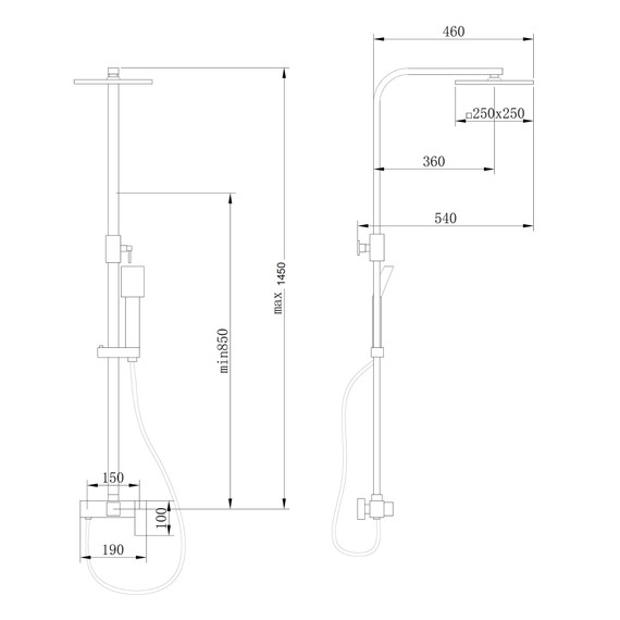 Душевая стойка Abber Daheim AF8220BL, чёрный матовый - фото 3