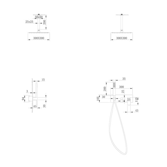 Душевая система для душа Abber Daheim AF8221W (со скрытой частью) белый матовый - фото 3