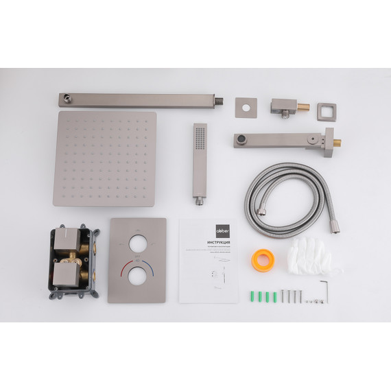 Душевая система для ванны с термостатом Abber Daheim AF8250SP (со скрытой частью) сатин - фото 3