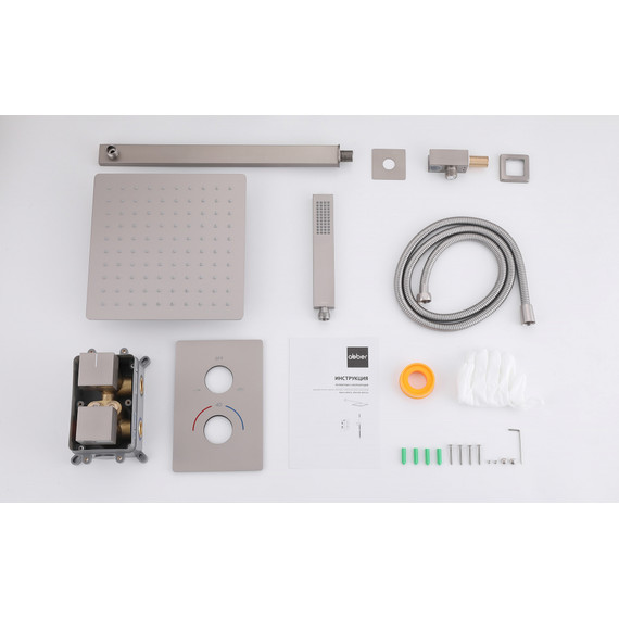 Душевая система для душа с термостатом Abber Daheim AF8251SP (со скрытой частью) сатин - фото 3