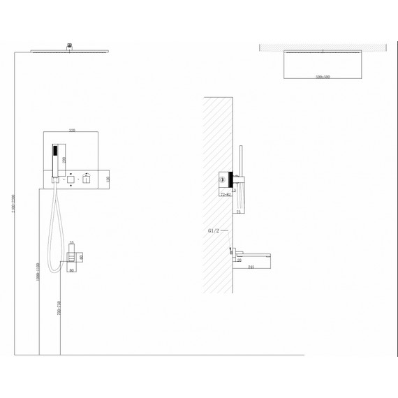 Душевая система для ванны с термостатом Abber Daheim AF8254SP (со скрытой частью) сатин - фото 3