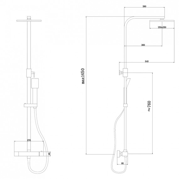 Душевая стойка с термостатом Abber Daheim AF8260SPL, сатин - фото 3