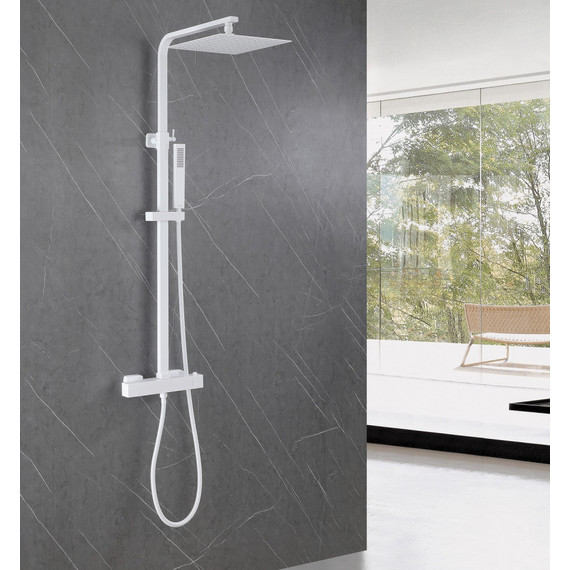 Душевая стойка с термостатом Abber Daheim AF8260WL, белый матовый - фото 2