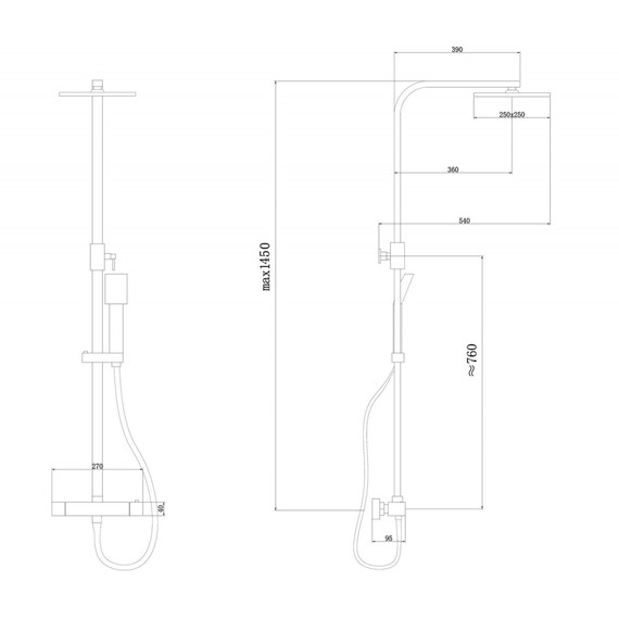 Душевая стойка с термостатом Abber Daheim AF8260WL, белый матовый - фото 3