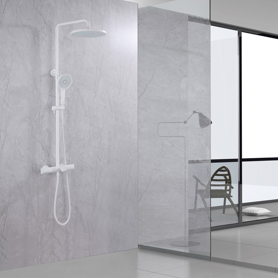 Душевая стойка с термостатом Abber Thermostat AF8516FWL, белый матовый - фото 2