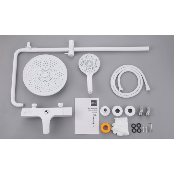 Душевая стойка с термостатом Abber Thermostat AF8516FWL, белый матовый - фото 3