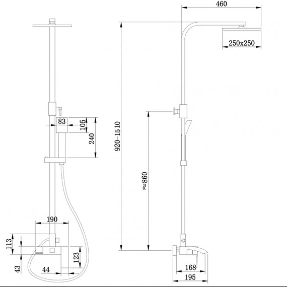 Душевая стойка Abber Wasserfall AF8616NGL, никель - фото 3