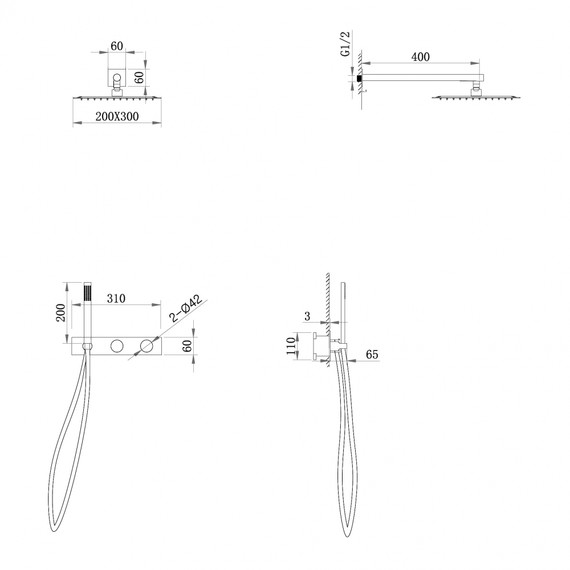 Душевая система для душа Abber Rund AF8718NG (со скрытой частью) никель - фото 3