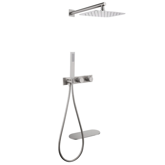 Душевая система для ванны с термостатом Abber Rund AF8750SP (со скрытой частью) сатин - фото 