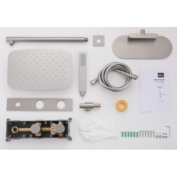 Душевая система для ванны с термостатом Abber Rund AF8750SP (со скрытой частью) сатин - фото 3