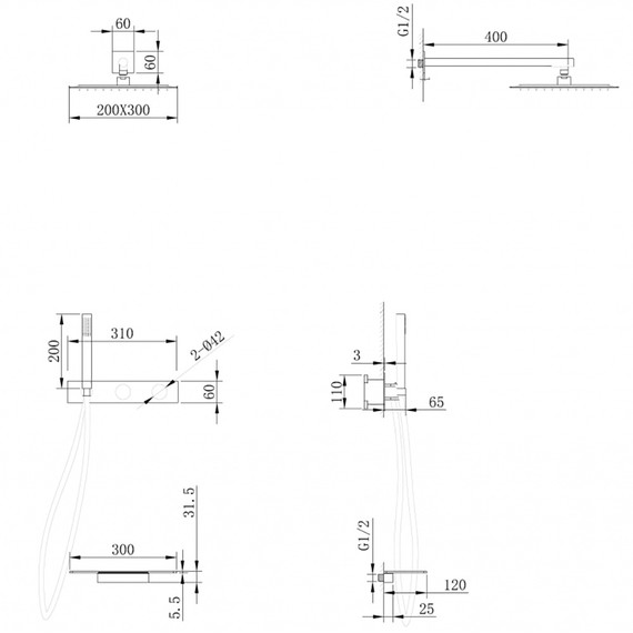 Душевая система для ванны с термостатом Abber Rund AF8750SP (со скрытой частью) сатин - фото 4