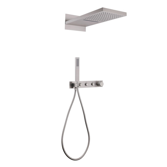 Душевая система для душа с термостатом Abber Rund AF8752SP (со скрытой частью) сатин - фото 