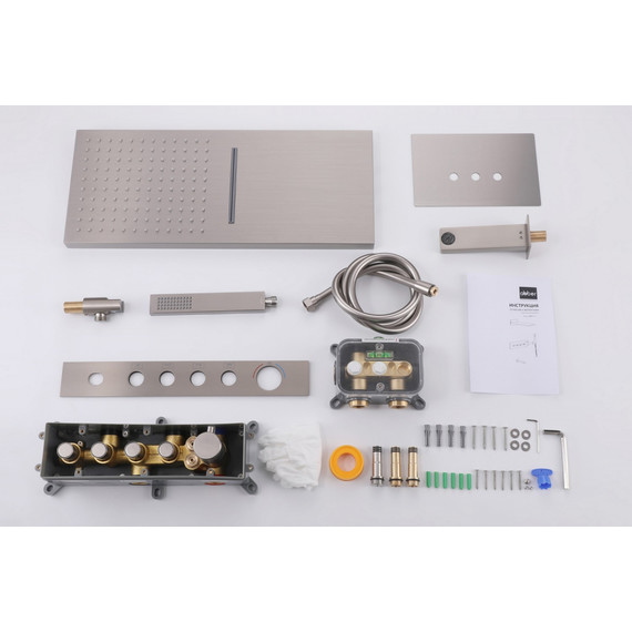 Душевая система для ванны с термостатом Abber Rund AF8753SP (со скрытой частью) сатин - фото 3