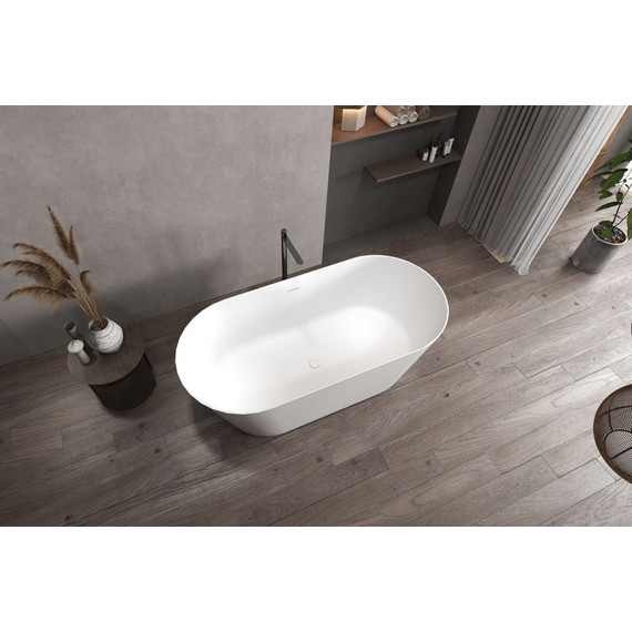 Ванна отдельностоящая Abber Stein 160x70 см AS9626, белый матовый - фото 3