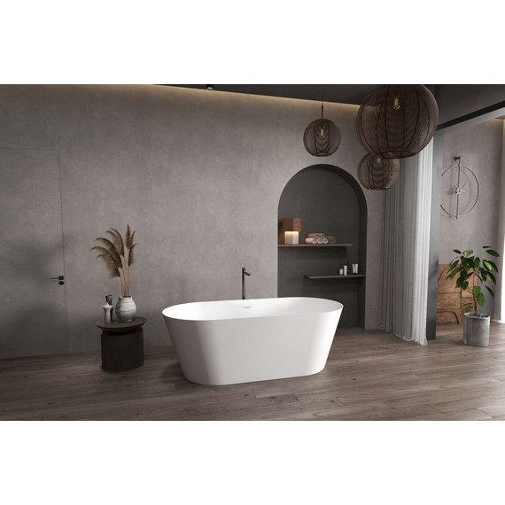 Ванна отдельностоящая Abber Stein 160x70 см AS9626, белый матовый - фото 4