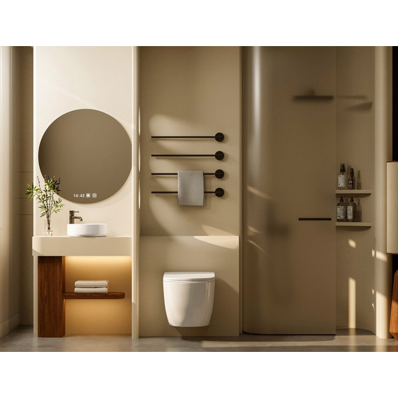 Инсталляция с подвесным унитазом комплект: Abber AC0105 с подвесным унитазом Bequem AC1100T с крышкой микролифт, кнопка смыва AC0121RG золото розовое (система смыва Торнадо) - фото 4