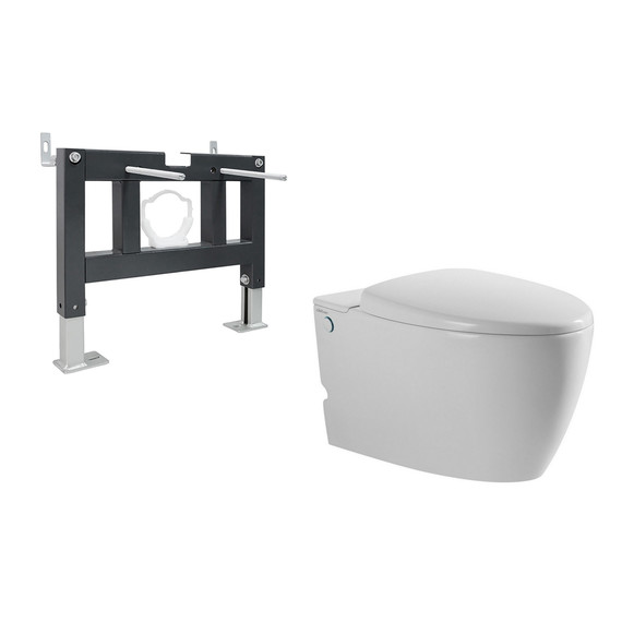 Инсталляция с подвесным унитазом комплект: Abber AC0101P с подвесным импульсным унитазом Bequem AC1107P с крышкой микролифт - фото 