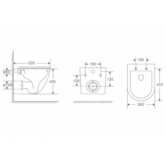 Инсталляция с подвесным унитазом комплект: Abber AC0105 с подвесным унитазом Bequem AC1132TC с крышкой микролифт, кнопка смыва AC0121NG никель (система смыва Торнадо) - фото 8