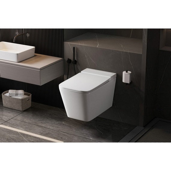 Инсталляция с подвесным унитазом комплект: Abber AC0101P с подвесным импульсным унитазом Bequem AC1202P с крышкой микролифт - фото 4