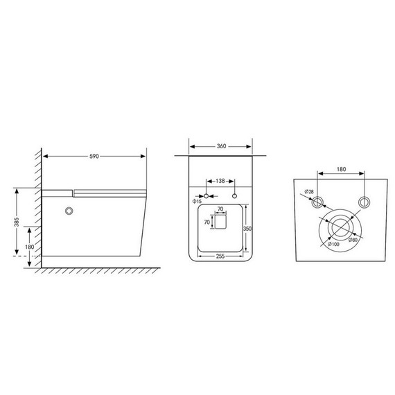 Инсталляция с подвесным унитазом комплект: Abber AC0101P с подвесным импульсным унитазом Bequem AC1202P с крышкой микролифт - фото 5