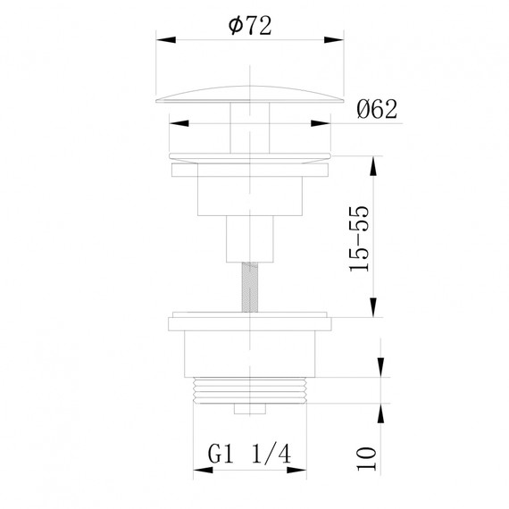 Донный клапан Abber AF0012SP, сатин - фото 2