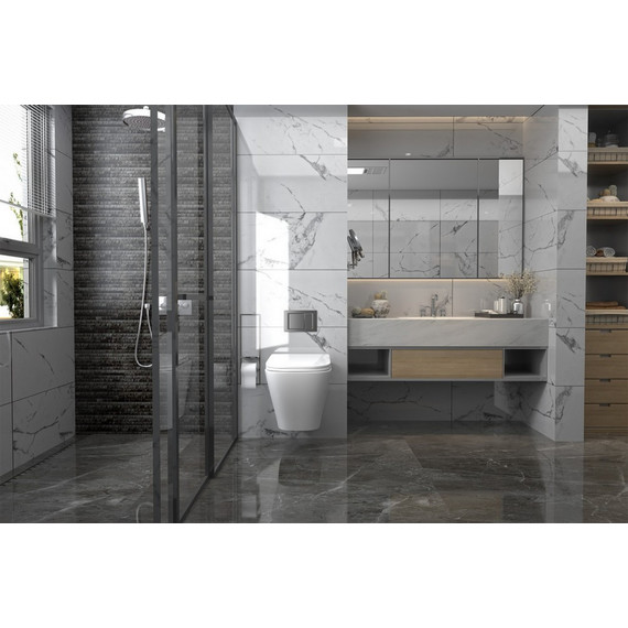 Инсталляция с подвесным унитазом комплект: Abber AC0105 с подвесным унитазом Rechteck AC1201 с крышкой микролифт, кнопка смыва AC0121MW белая матовая - фото 4