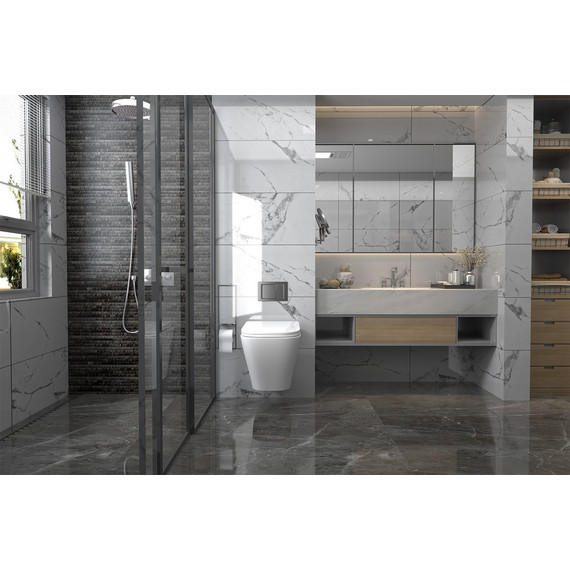 Инсталляция с подвесным унитазом комплект: Abber AC0105 с подвесным унитазом Rechteck AC1201 с крышкой микролифт, кнопка смыва AC0121NG никель - фото 3