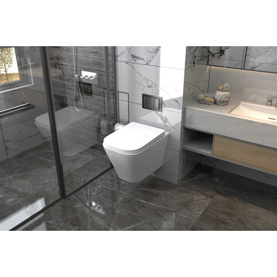 Инсталляция с подвесным унитазом комплект: Abber AC0105 с подвесным унитазом Rechteck AC1201 с крышкой микролифт, кнопка смыва AC0121 хром - фото 3