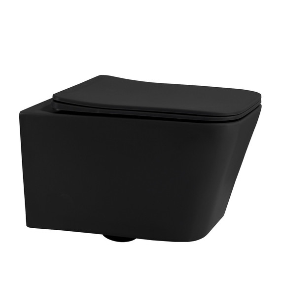 Инсталляция с подвесным унитазом комплект: Abber AC0105 с подвесным унитазом Rechteck AC1201MB с крышкой микролифт, кнопка смыва AC0120MCH матовый хром - фото 2