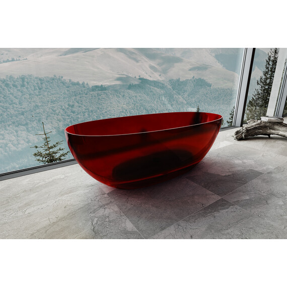 Ванна прозрачная Abber Kristall 170x78 см AT9703Rubin, красный - фото 4