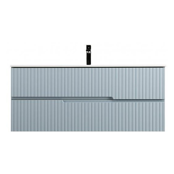 Тумба подвесная с раковиной-столешницей Cezares DUET-N-1000-2C-SO-APR-P 100 см (раковина CZR-8095-100) голубой жемчужный - фото 