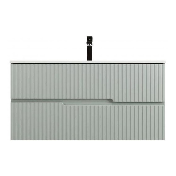 Тумба подвесная с раковиной Cezares DUET-N-800-2C-SO-VPR-P 80 см (раковина CZR-8095-80) зелёный жемчужный - фото 