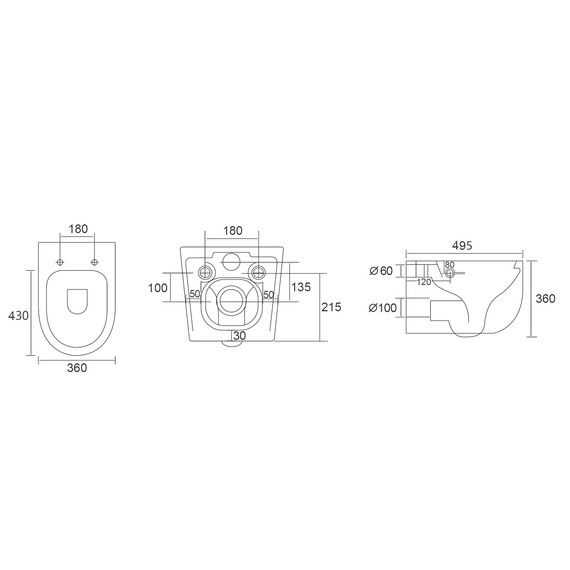 Унитаз-биде подвесной безободковый ABBER Bequem AC1104TNS с тонкой крышкой микролифт (система смыва Торнадо) - фото 16