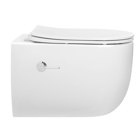 Унитаз-биде подвесной безободковый ABBER Bequem AC1104TNS с тонкой крышкой микролифт (система смыва Торнадо) - фото 2