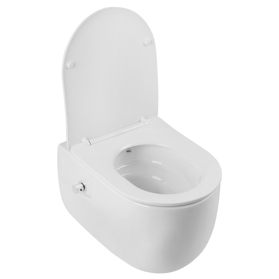 Унитаз-биде подвесной безободковый ABBER Bequem AC1104TNS с тонкой крышкой микролифт (система смыва Торнадо) - фото 3