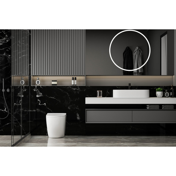 Унитаз приставной безободковый Abber Bequem AC1111T с тонкой крышкой микролифт (система смыва Торнадо) - фото 13