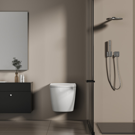 Унитаз подвесной импульсный Abber Bequem AC1126P с тонкой крышкой микролифт - фото 4